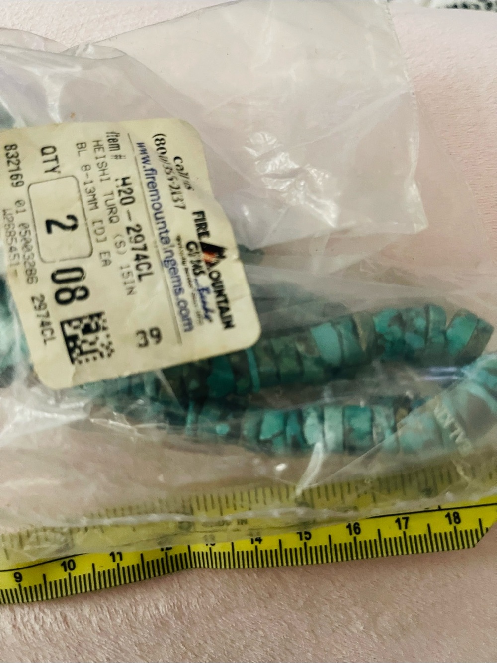 Turquoise Heishi Beads Strand - Teal Blue